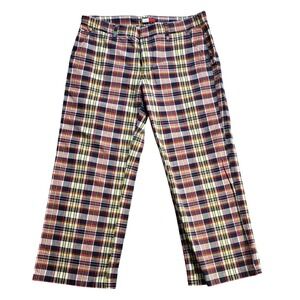 Vintage Tommy Hilfiger‎ Carpri Plaid Pants Colorful Casual Preppy Pocket Size 5